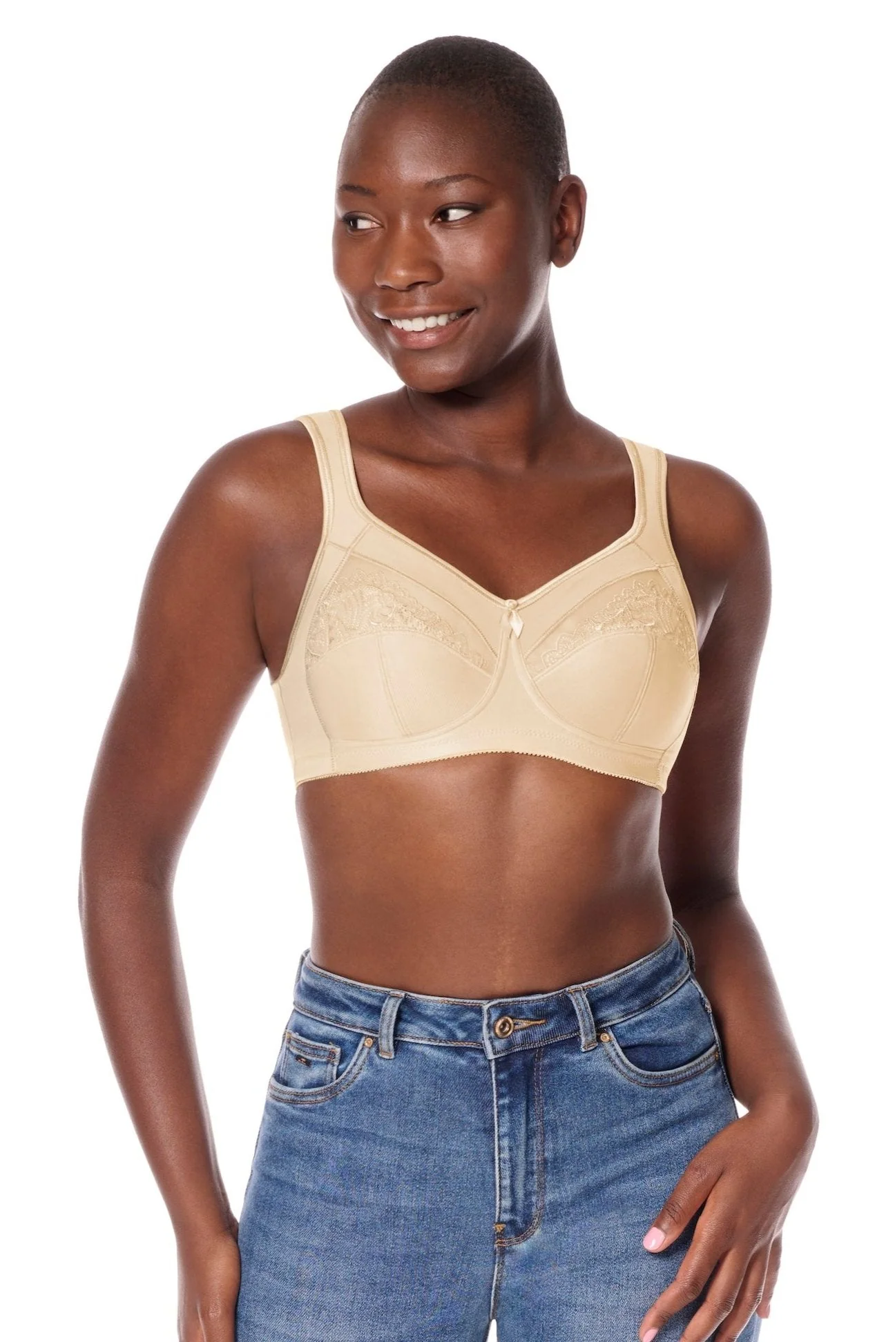 Amoena Isadora Wire Free Mastectomy Bra - Sand - Image 2