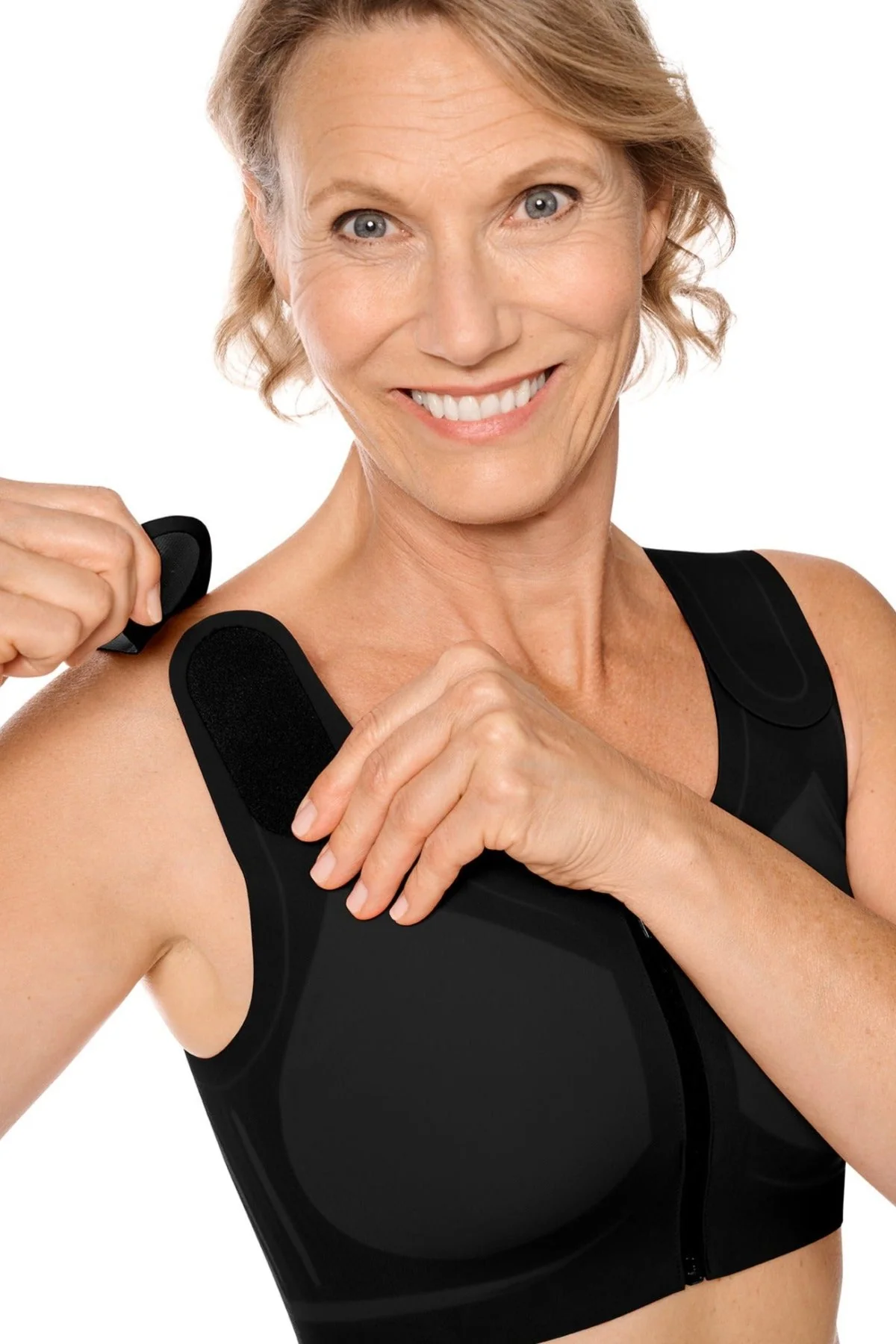 Amoena Lymph Flow Front Closure Soft Mastectomy Bra - Black